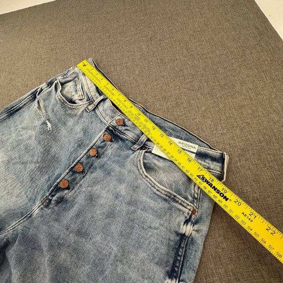 New! Arizona Curvy Mom Jeans High Rise‎ Ripped Distressed Tapered Leg Plus 21 - Picture 10 of 15